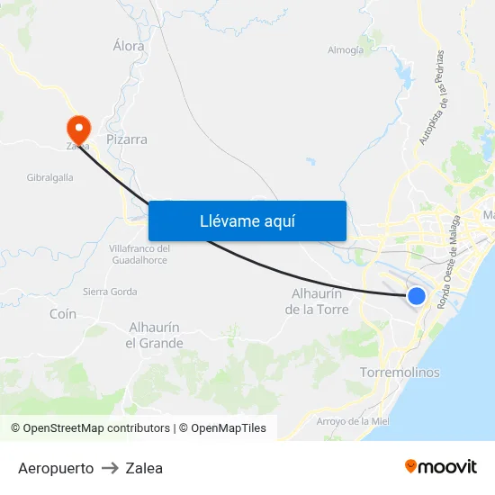 Aeropuerto to Zalea map