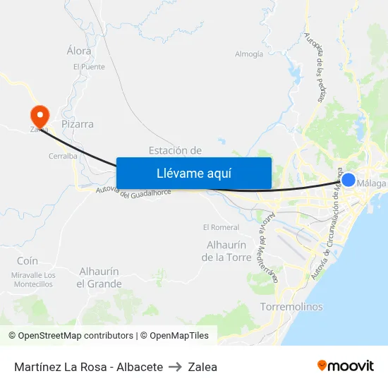 Martínez La Rosa - Albacete to Zalea map