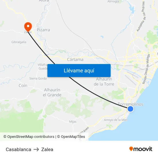 Casablanca to Zalea map