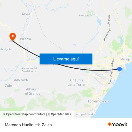 Mercado Huelin to Zalea map