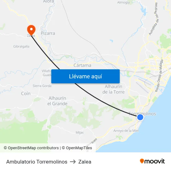 Ambulatorio Torremolinos to Zalea map