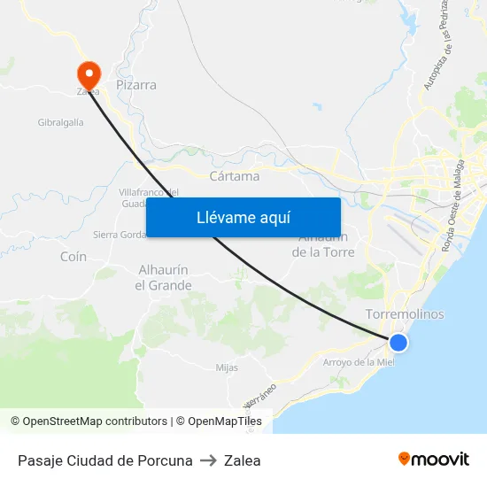 Pasaje Ciudad de Porcuna to Zalea map
