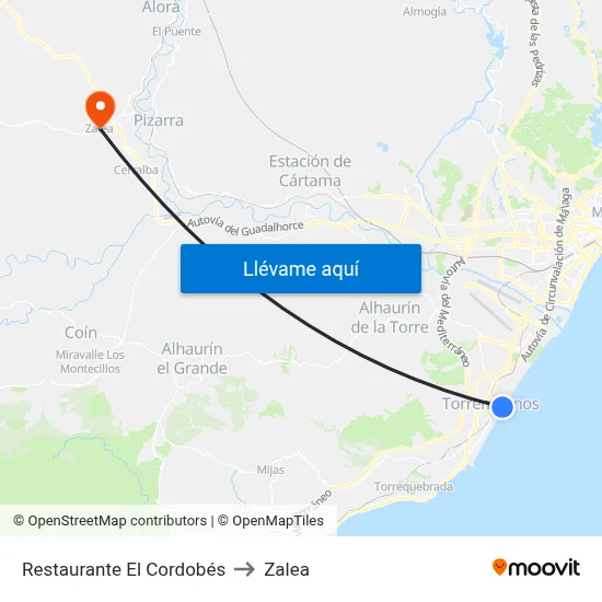 Restaurante El Cordobés to Zalea map