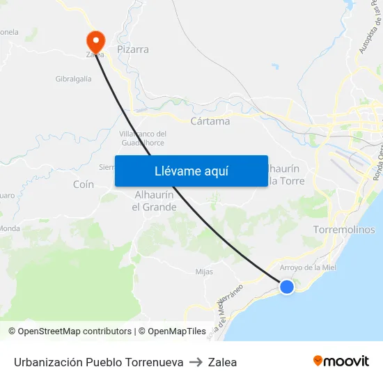 Urbanización Pueblo Torrenueva to Zalea map