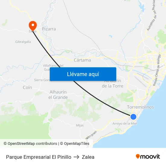 Parque Empresarial El Pinillo to Zalea map