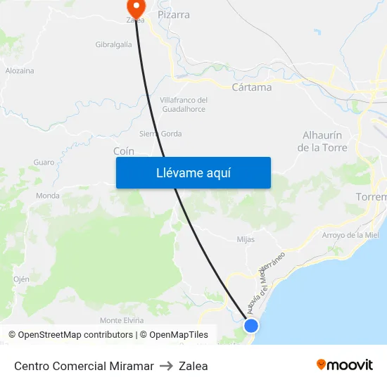 Centro Comercial Miramar to Zalea map