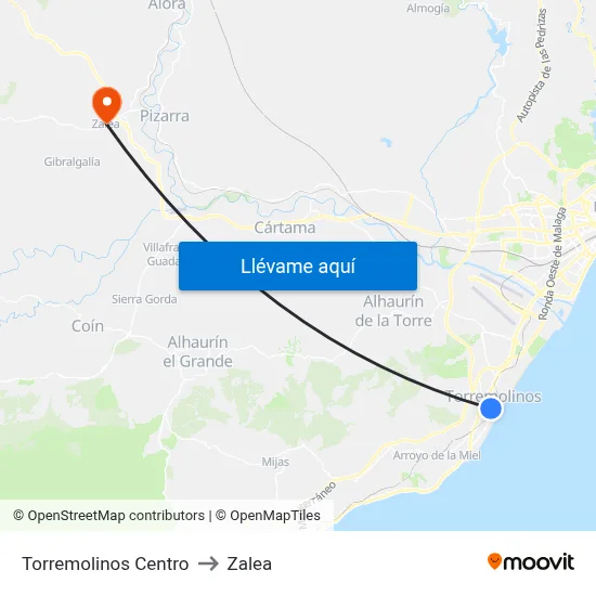 Torremolinos Centro to Zalea map