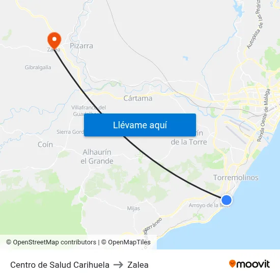 Centro de Salud Carihuela to Zalea map