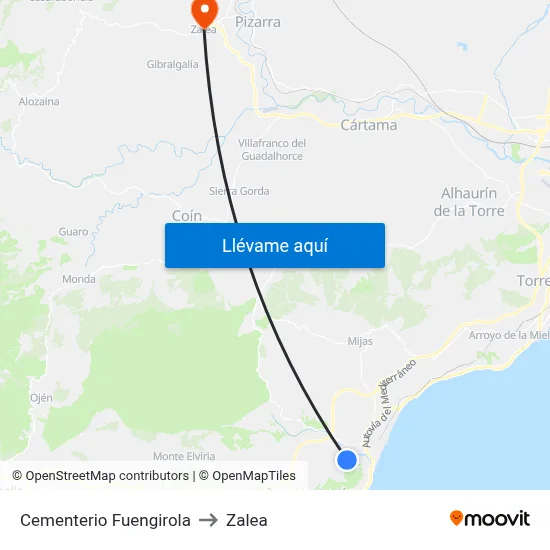 Cementerio Fuengirola to Zalea map