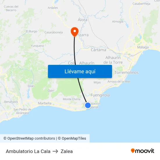 Ambulatorio La Cala to Zalea map