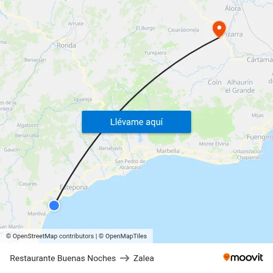 Restaurante Buenas Noches to Zalea map