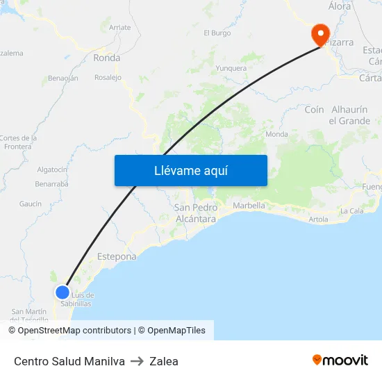 Centro Salud Manilva to Zalea map