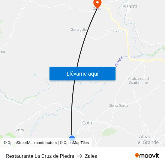 Restaurante La Cruz de Piedra to Zalea map