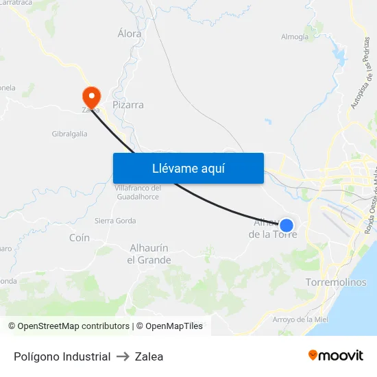 Polígono Industrial to Zalea map