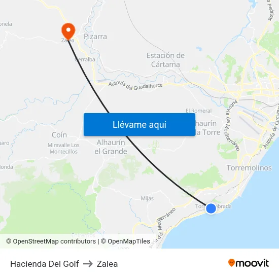 Hacienda Del Golf to Zalea map
