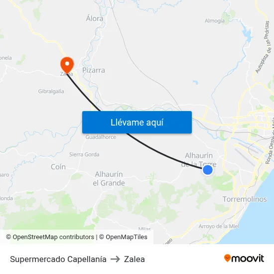 Supermercado Capellanía to Zalea map