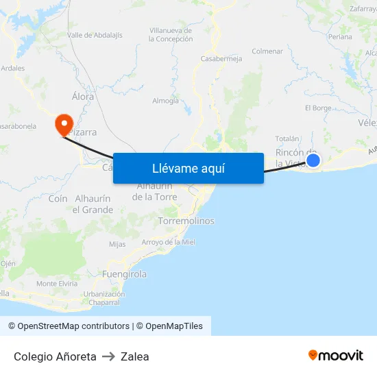 Colegio Añoreta to Zalea map