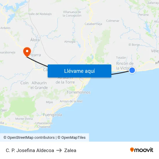 C. P. Josefina Aldecoa to Zalea map