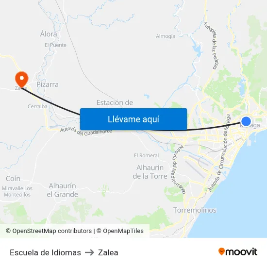 Escuela de Idiomas to Zalea map