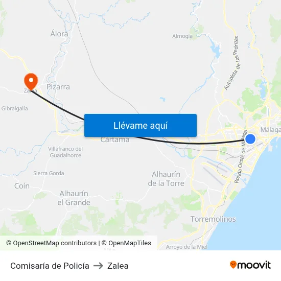 Comisaría de Policía to Zalea map