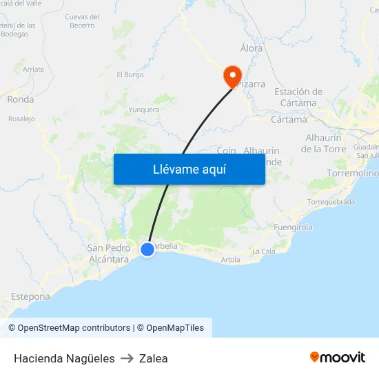 Hacienda Nagüeles to Zalea map