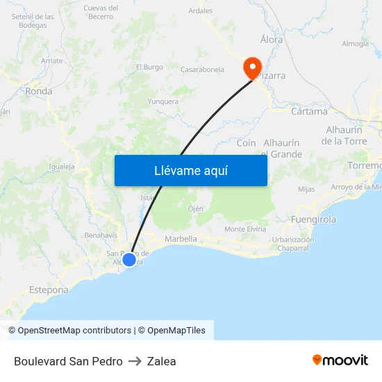 Boulevard San Pedro to Zalea map