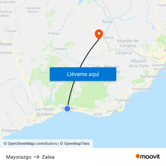 Mayorazgo to Zalea map