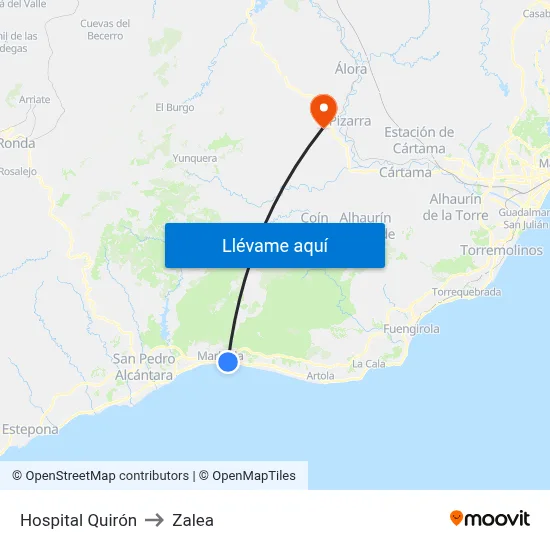 Hospital Quirón to Zalea map