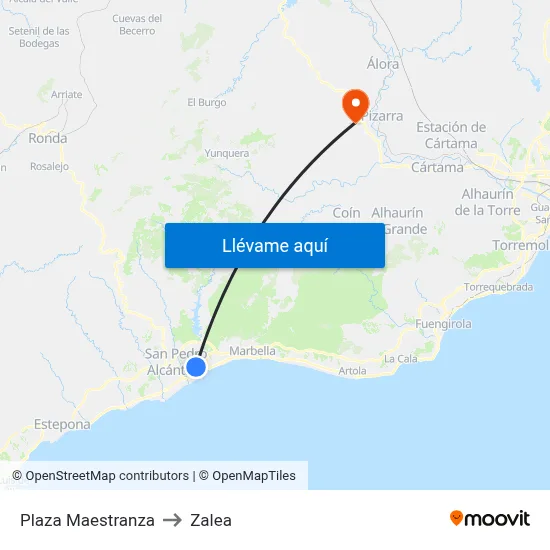 Plaza Maestranza to Zalea map