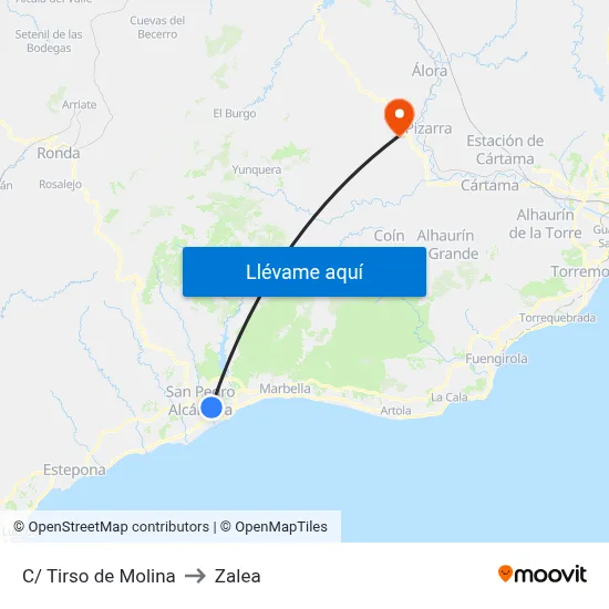 C/ Tirso de Molina to Zalea map