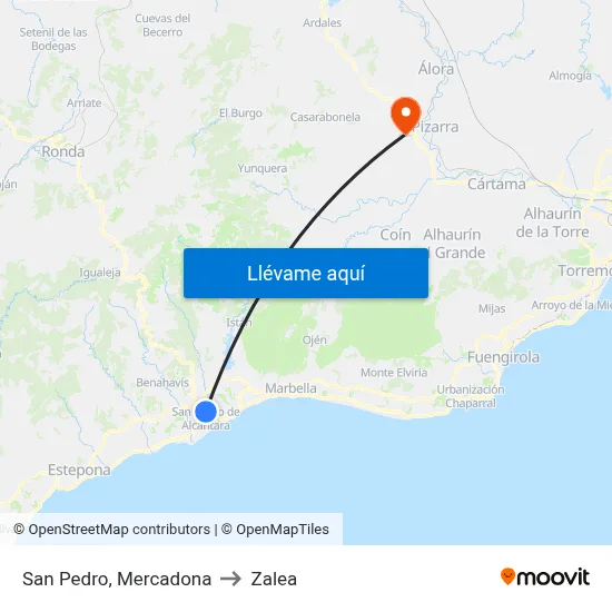 San Pedro, Mercadona to Zalea map
