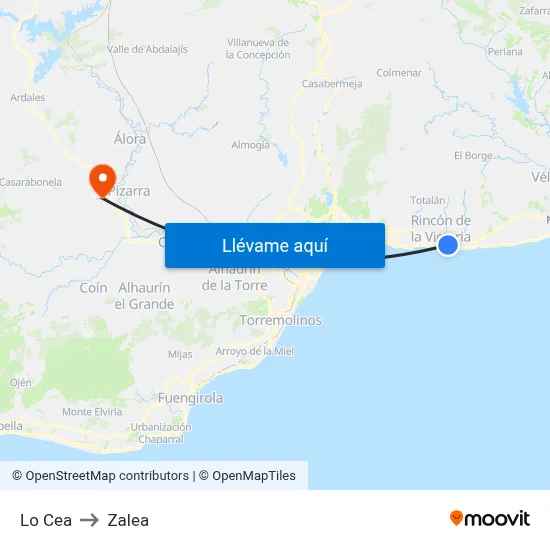 Lo Cea to Zalea map