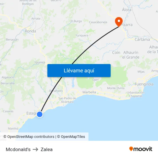 Mcdonald's to Zalea map