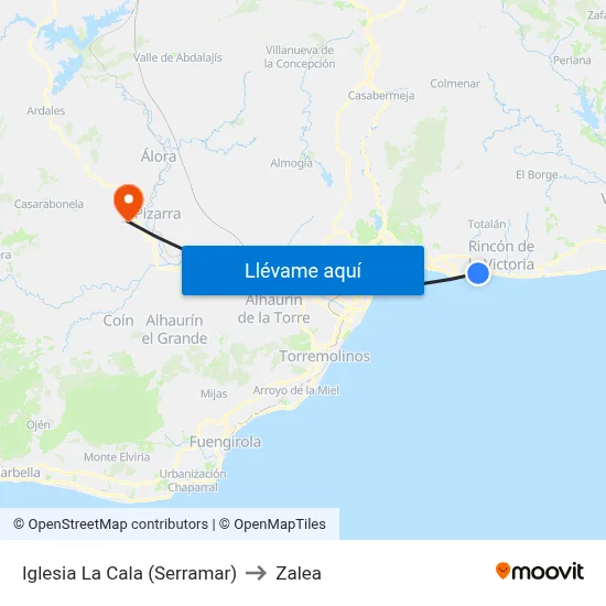 Iglesia La Cala (Serramar) to Zalea map