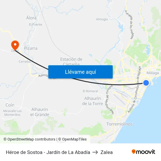 Héroe de Sostoa - Jardín Abadía to Zalea map
