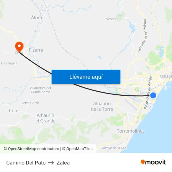 Camino Del Pato to Zalea map