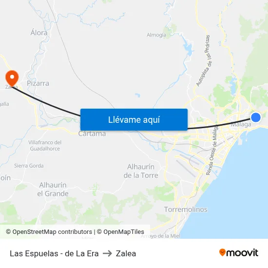 Las Espuelas - de La Era to Zalea map