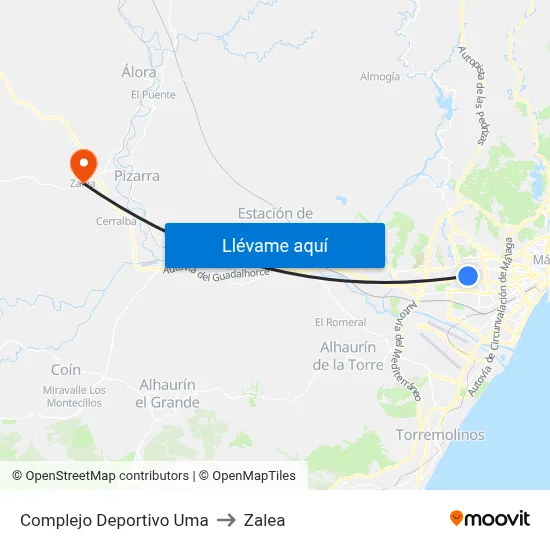Complejo Deportivo Uma to Zalea map
