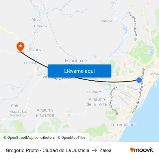 Gregorio Prieto - Ciudad de La Justicia to Zalea map