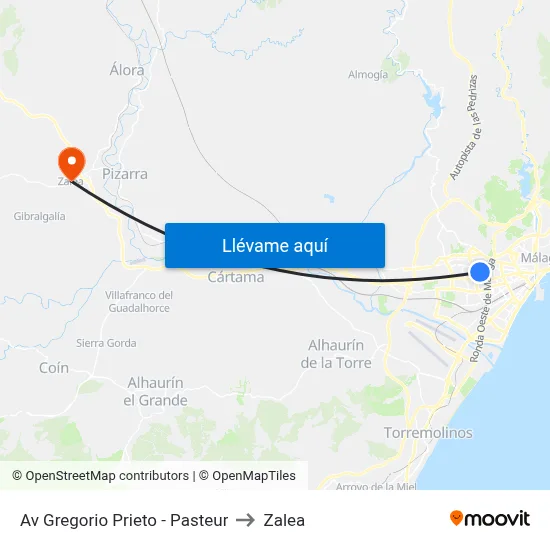 Av Gregorio Prieto - Pasteur to Zalea map