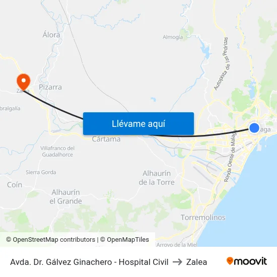 Avda. Dr. Gálvez Ginachero - Hospital Civil to Zalea map