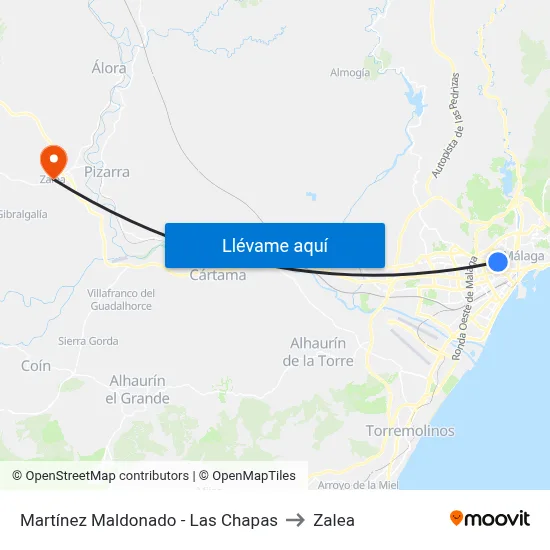 Martínez Maldonado - Las Chapas to Zalea map