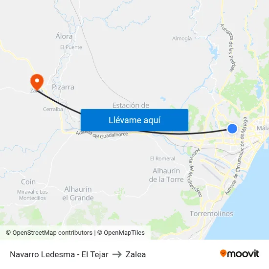 Navarro Ledesma - El Tejar to Zalea map