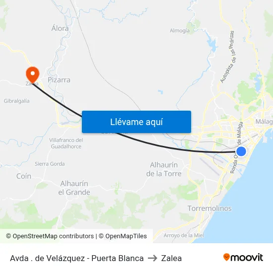 Avda . de Velázquez - Puerta Blanca to Zalea map