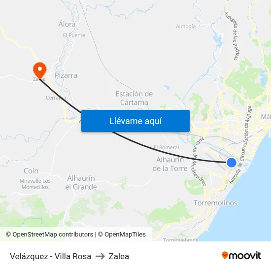 Velázquez - Villa Rosa to Zalea map