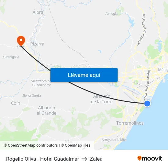 Rogelio Oliva - Hotel Guadalmar to Zalea map