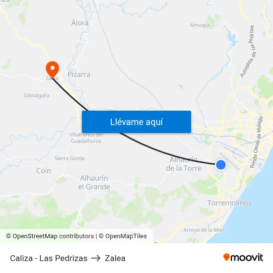 Caliza - Las Pedrizas to Zalea map