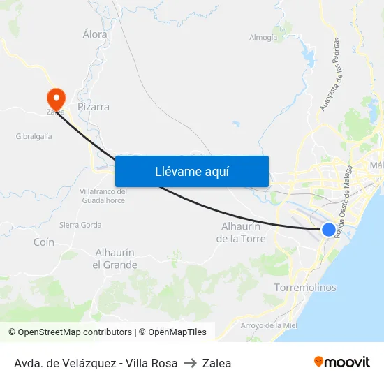 Avda. de Velázquez - Villa Rosa to Zalea map