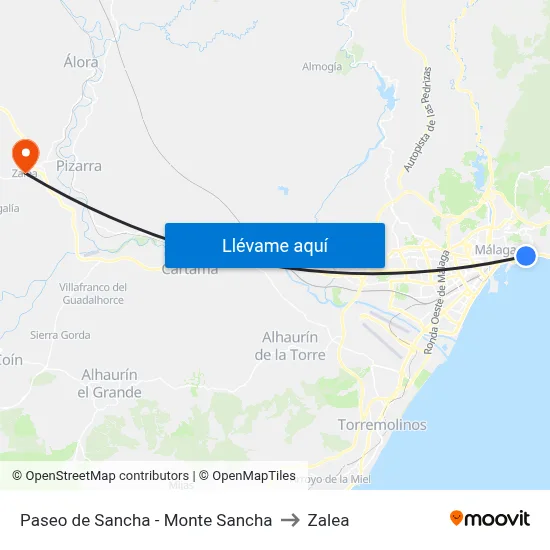 Paseo de Sancha - Monte Sancha to Zalea map