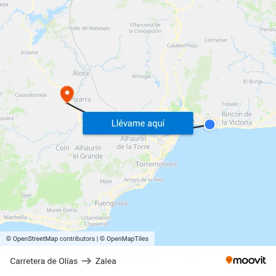 Carretera de Olías to Zalea map